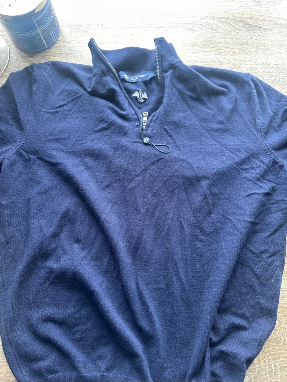 HARLESTONS Men's Deep Navy Half-Zip Pullover